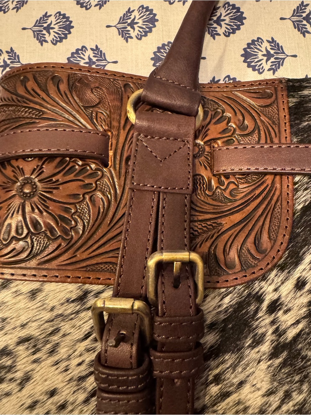 American Darling Cowhide Tooled Leather Concealed Carry Tote Bag - NWT !!! - Picture 3 of 15